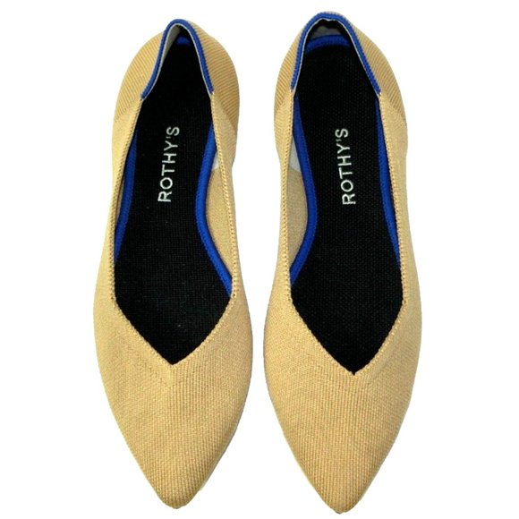 Rothy's The Point Women's Size 9.5 Shoes Camel Tan Patterned Soles Women's Flats - Picture 2 of 11